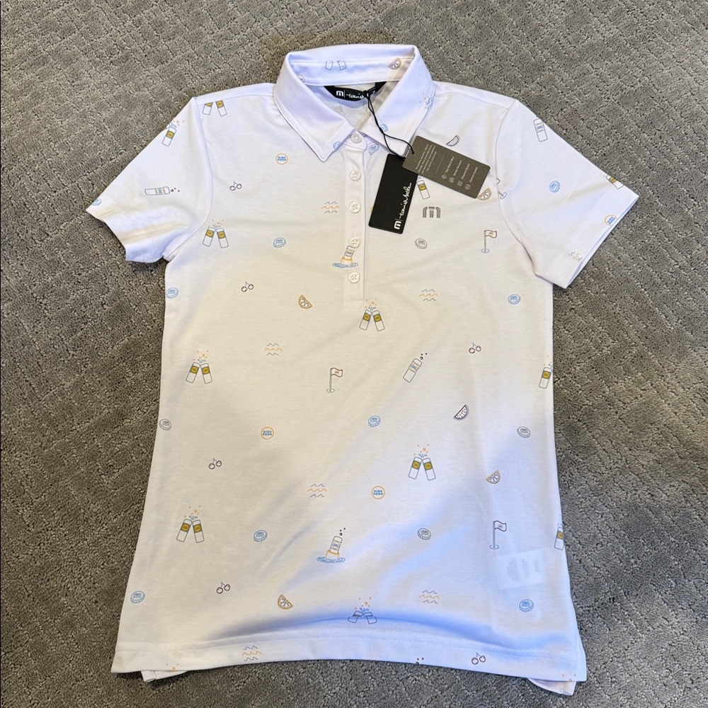 Travis Mathew White Polo with High Noon collab- RARE!